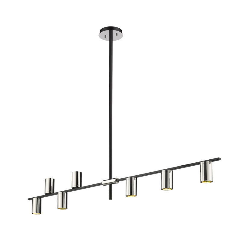 Lustre cylindrique spoutnik à 8 lumières Jamari, Nickel poli