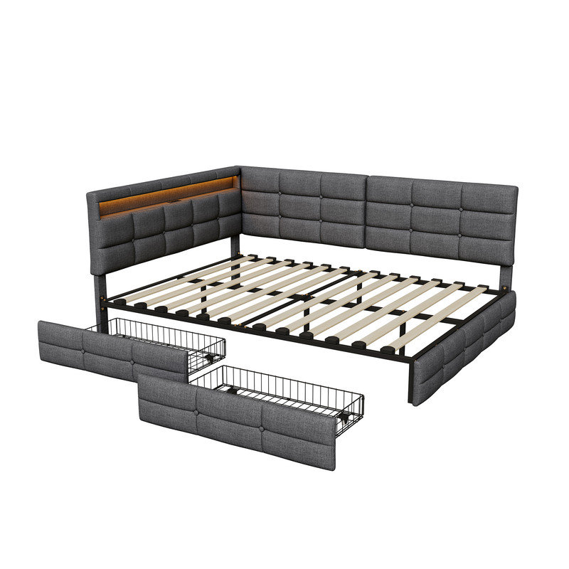 Daybed, 140 x 190cm, Grey