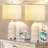 22" Coastal Textured Touch Control Table Lamps with Dual USB Ports and Bulbs-1430272075