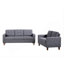 Fauteuil d'appoint capitonné à garniture passepoilée et à passepoil, canapé simple en tissu de polyester pour le salon-1100707-1100735