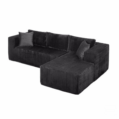 105" L-Shaped Modular Compression Sofa, Plush Upholstery, All-Foam Structure (No Springs), Vacuum-Packed, Space-Saving by Ivy Bronx