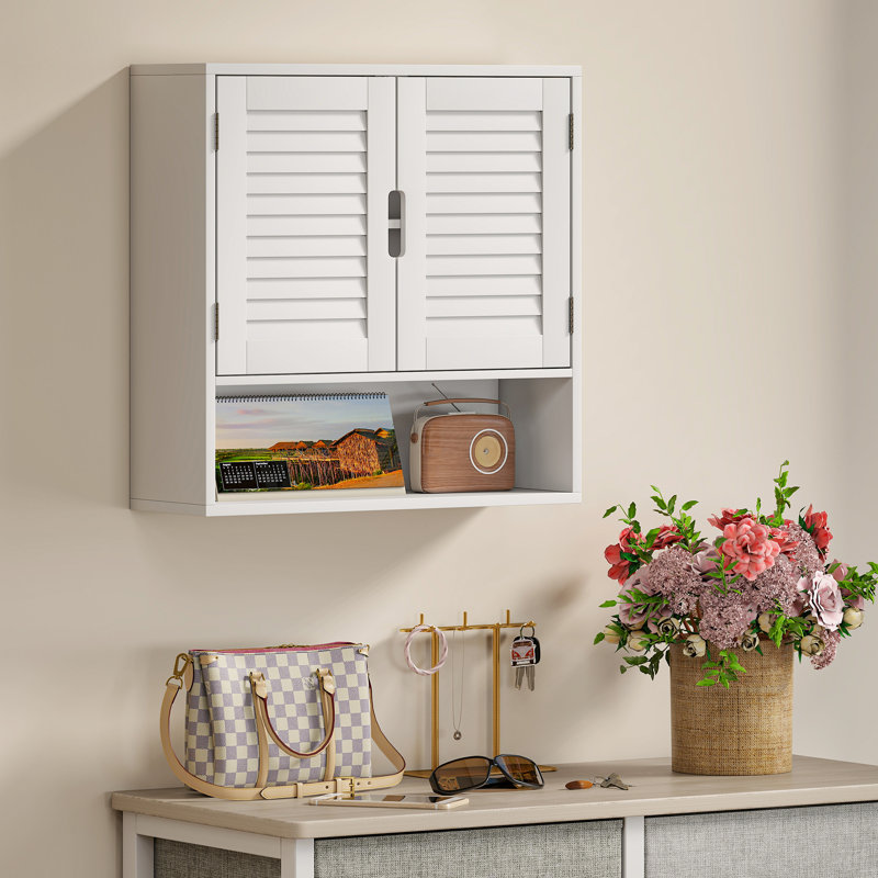 Wall, Drill / Screw Bathroom Cabinet, White