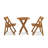3 Piece Solid Wood Patio Dining Set 