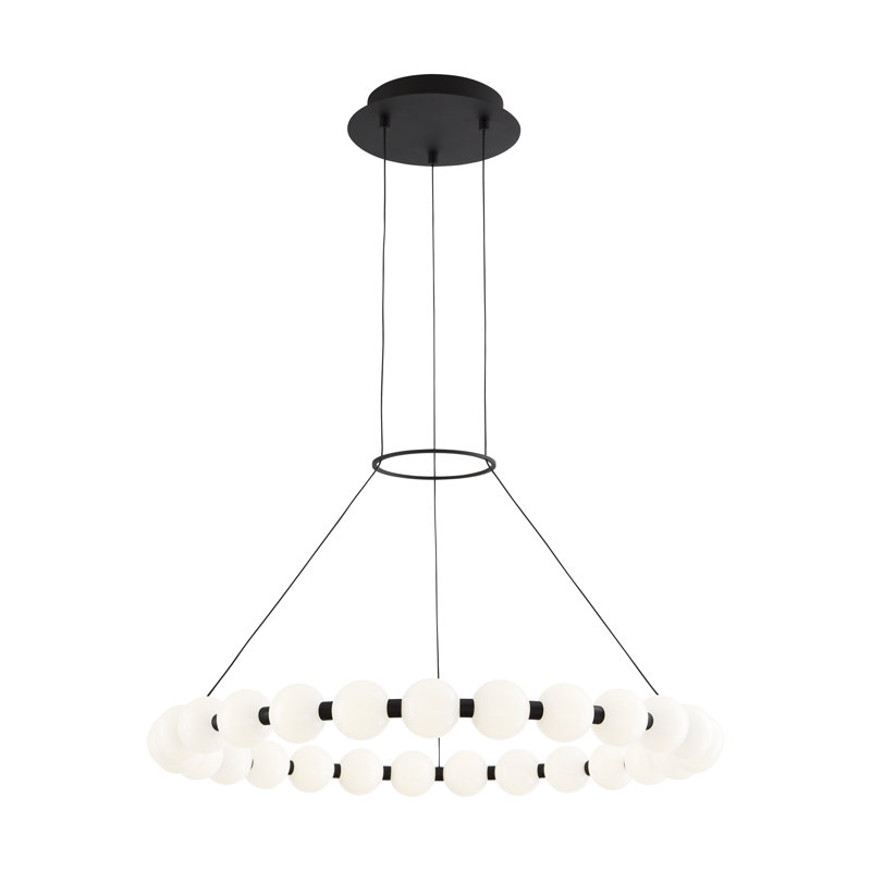 Orbet 1 - Light LED Chandelier, Nightshade Black, 2.8" H x 30" W x 30" D