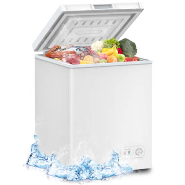 Chest Freezer, Lifeplus 3.5 Cu ft Compact Deep Freezer with Low Noise & Energy Saving, White, Size: 22.83 x 22.64 x 32.28
