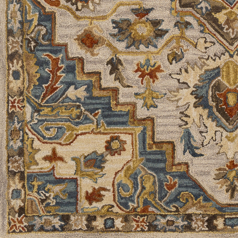 Crum Hand Tufted Wool Oriental Indoor Rug, Rectangle 5' x 7'6''