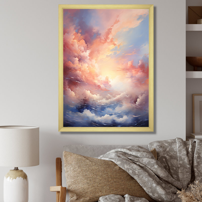 Atmosphère mystique du ciel sur toile, H 44 po x l 34 po x P 1,5 po, Cadre doré simple