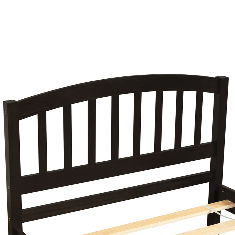 Élégant lit simple en bois avec lit gigogne et finition espresso