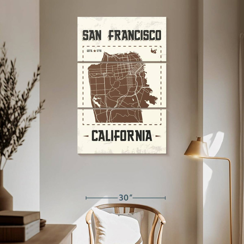 Carte Aliaz Classic de San Francisco, H 65 po x l 42 po