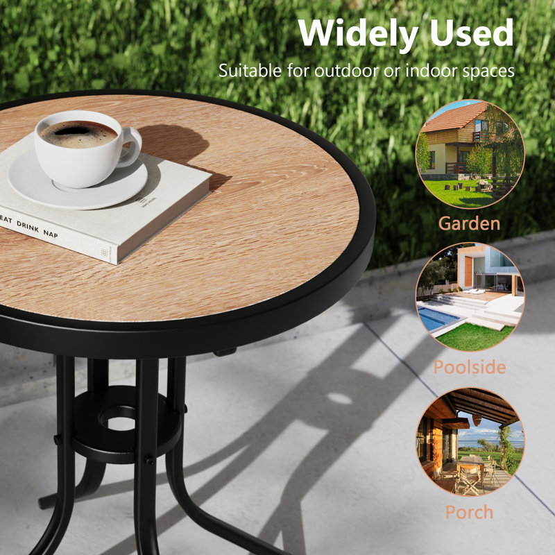 Outdoor Round Steel Side Table