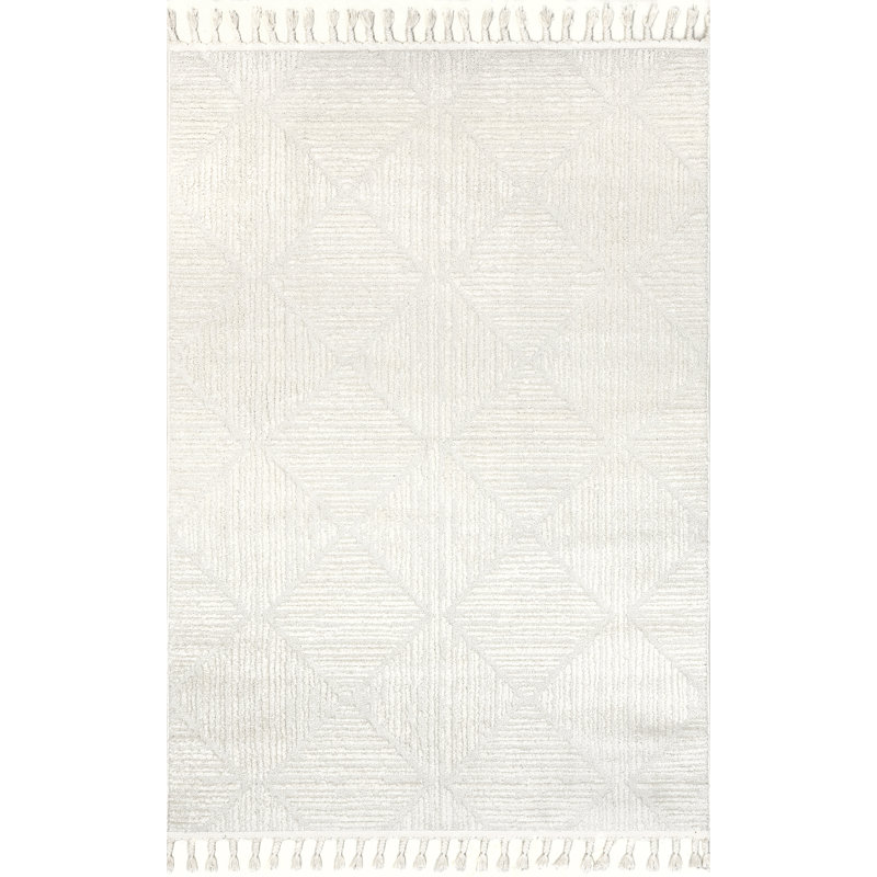 Tapis géométrique pour salle à manger Kerry, Rectangle 6 pi 7 po x 9 pi