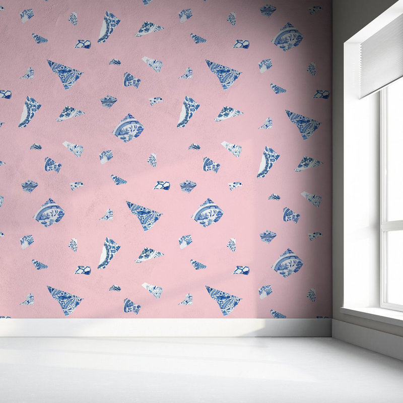 Harleston 10m x 52cm Matte Paste the Wall Wallpaper Roll,  Pink/Blue