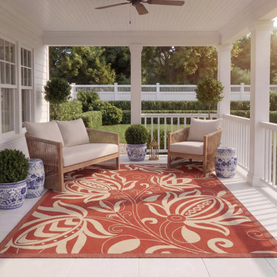 Courtyard Performance Floral Indoor/Outdoor Area Rug