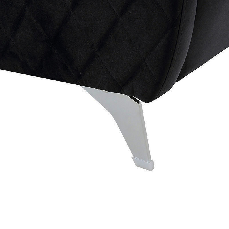 Modern Chic Accent Armchair, Bedroom Chair, Black