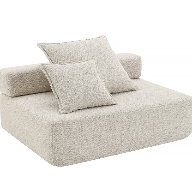 Structure de causeuse pour canapé modulaire surdimensionné en U surdimensionné, canapé de plancher Boucle de luxe, canapé convertible compressé, canapé spacieux rempli de mousse pour le salon, 2 couleurs