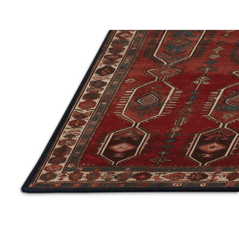 Machine Washable Persian Black Area Rug, Rectangle 2' x 3'