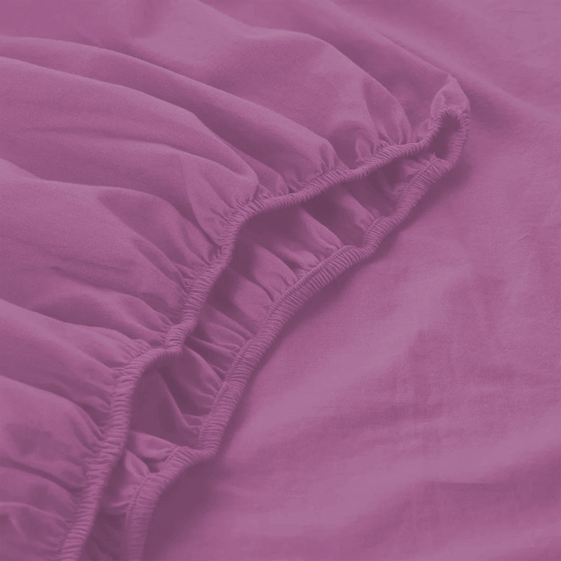 200 Thread Count Microfiber Deep Fitted Bed Sheet – 25cm Pocket, Double (4'6), Purple