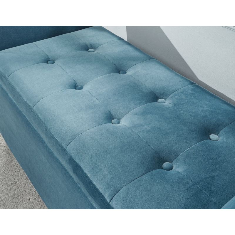 Abbingt Upholstered Storage Bench, Teal