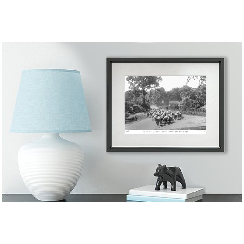 East Barsham, Sheep On The Fakenham Road 1929 by Francis Frith - Single Picture Frame Print, 60cm H x 80cm W x 2.3cm D