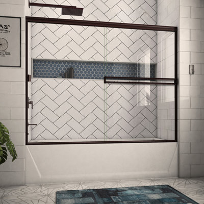 Porte de baignoire à demi-cadre sans contour 62 "x H 57"