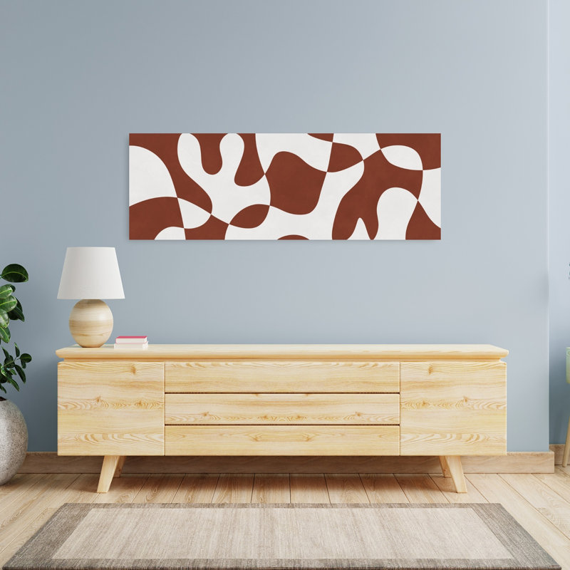 Art moderne abstrait géométrique, H 16 po x l 48 po