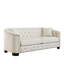 Canapé en velours beige 3 + - avec structure en bois massif, coussins en mousse confortables et support à ressorts, garniture cloutée élégante, housses de coussin amovibles pour un confort de base magnifique-744764229-744764231-777767199