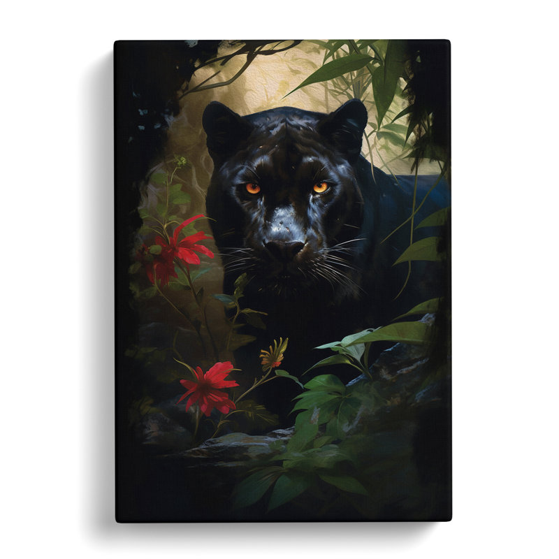 Panther Romanticism No.2 - Wrapped Canvas, 50cm H x 35cm W x 3cm D