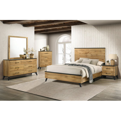 Table de chevet 2 tiroirs Kaywood Pin naturel