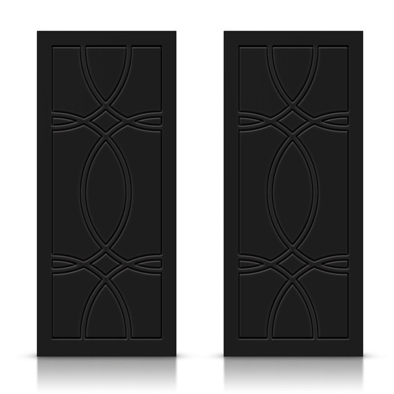 Portes de placard coulissantes à panneaux, 48 po x 80 po, Noir anthracite