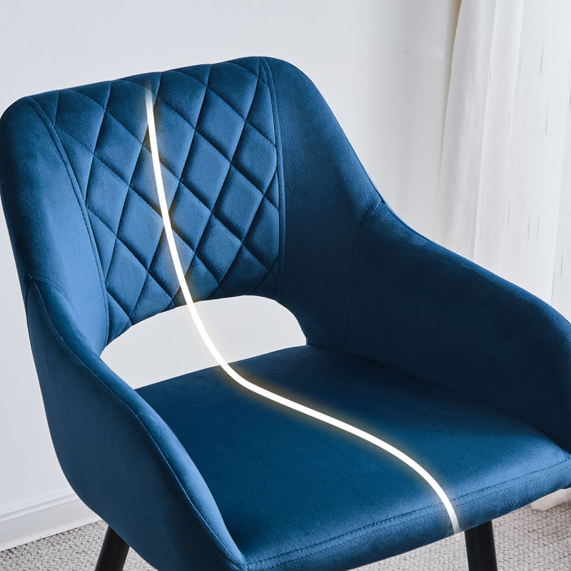 Candace Upholstered Counter Stool with Metal Frame, Blue