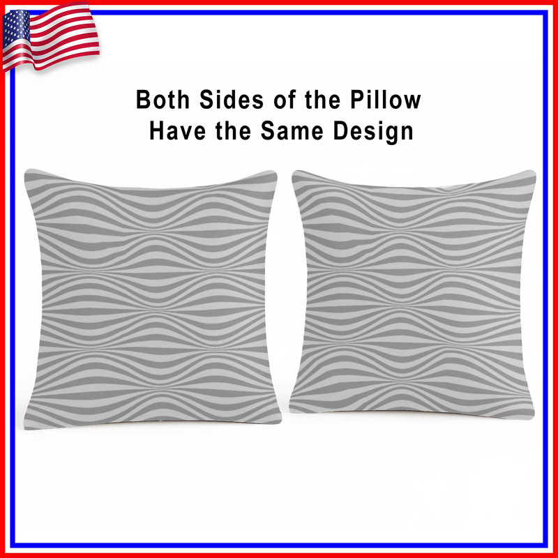 Gray Wavy Stripes Double Sided Throw Pillows, 20 x 20 inches