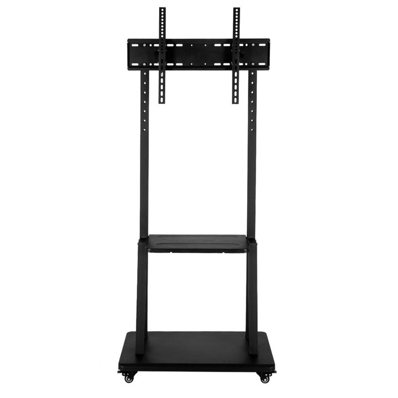 Support de plancher noir avec tablette, peut supporter jusqu'à 176 lb