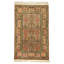 Tapis turc ivoire et rouge en soie 3x5