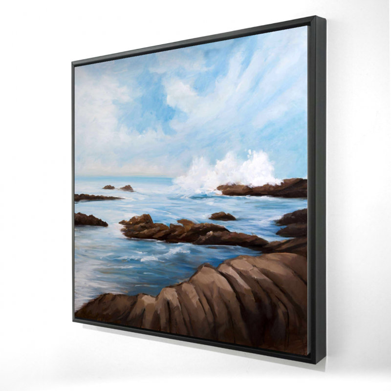 Bord de mer - toile encadrée 24 po x 24 po