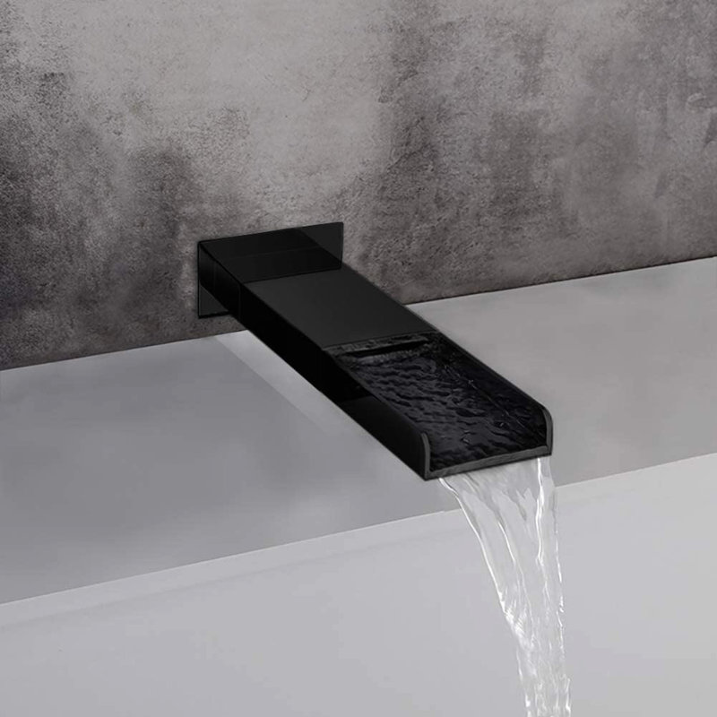 Robinet de douche 10 pouces en laiton noir mat - Système de salle de bain avec pomme de douche à pluie et trousse d'apparence fine portable