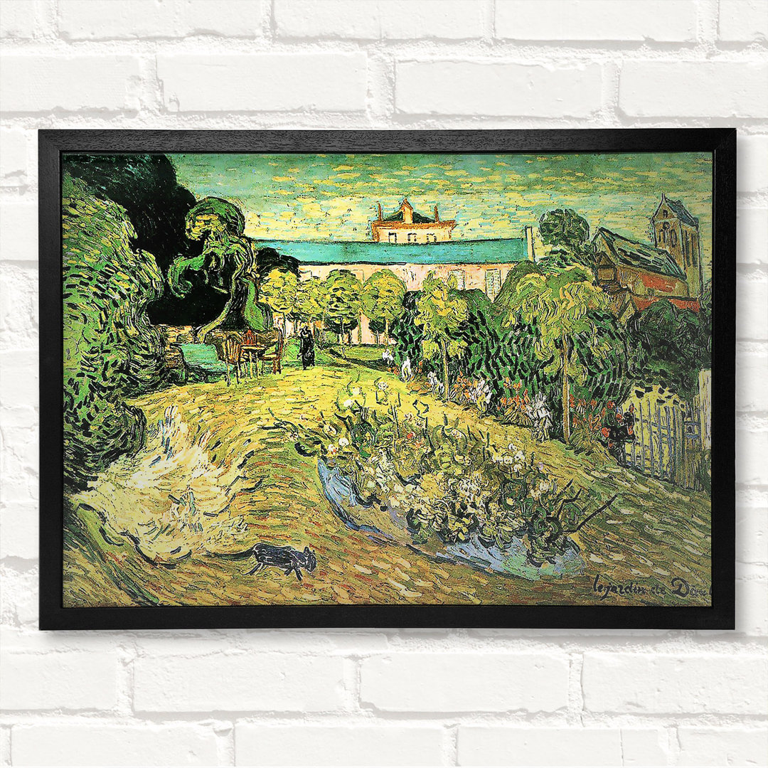 Der Garten von Daubigny von Vincent Van Gogh - Geschlossener Eckrahmen Kunstdrucke auf Holz