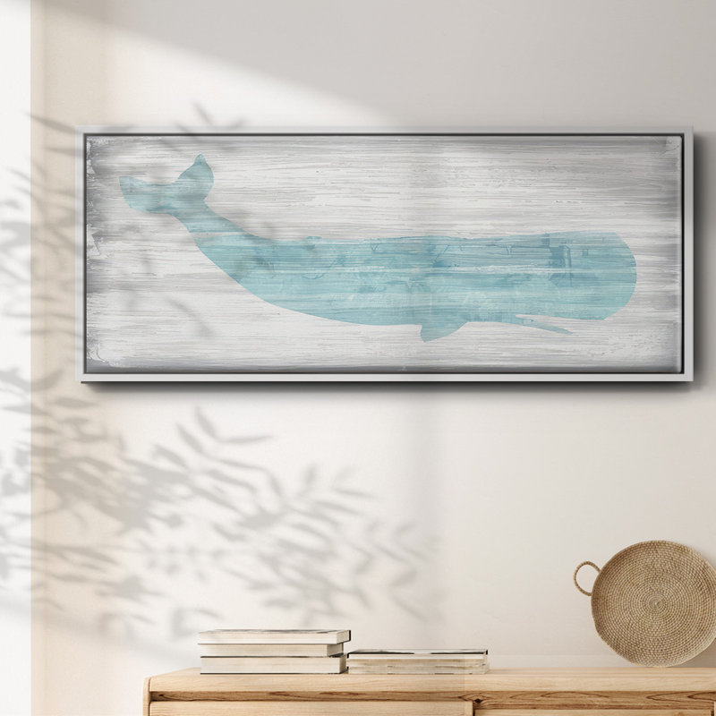 Whale IV- Framed Canvas, 20" H x 50" W