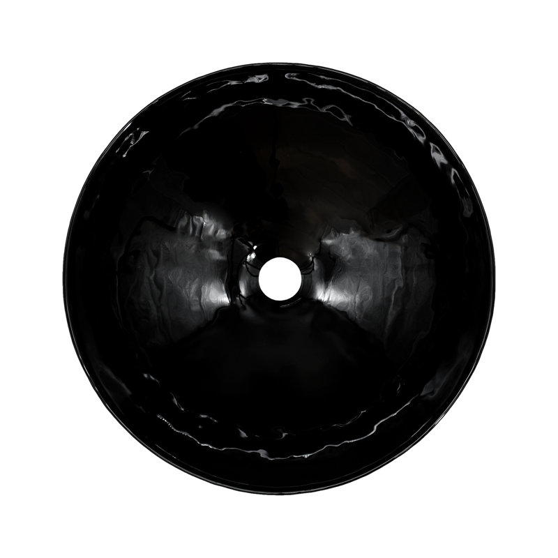 Murano Glass Handmade Circular Vessel Bathroom Sink, Abyss