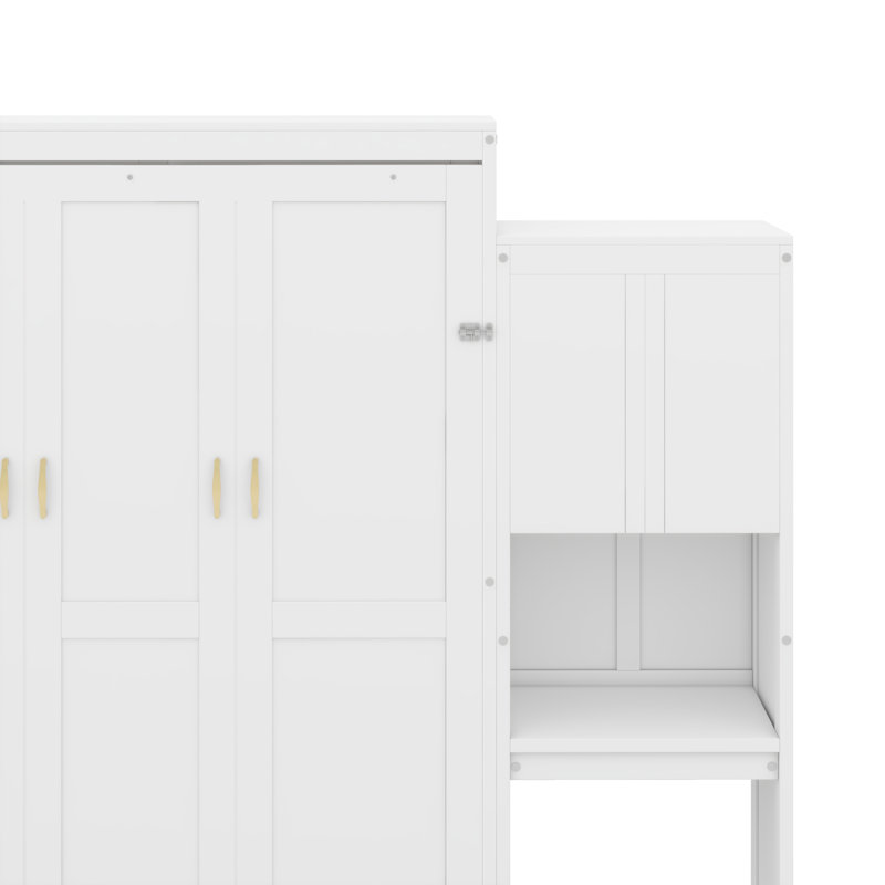 Lit escamotable avec bureau, coiffeuse et armoires Murphy, Blanc