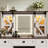 Makeup Vanity Desk with Lighted Mirror, Storage Stool and Charging Station