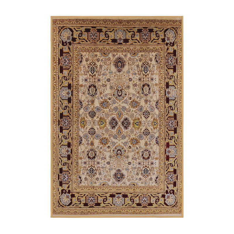 Tapis oriental brun clair / crème / noir Sigfrid, Rectangle 6 pi x 9 pi