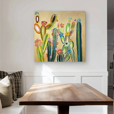 Desert gems - Green Floral Botanical Metal Print for Home Decor