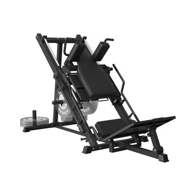 2-in-1 Leg Press & Hack Squat Machine, 1400 LBS Capacity Linear Bearings, Adjustable Safety Guards & Weight Storage, Black