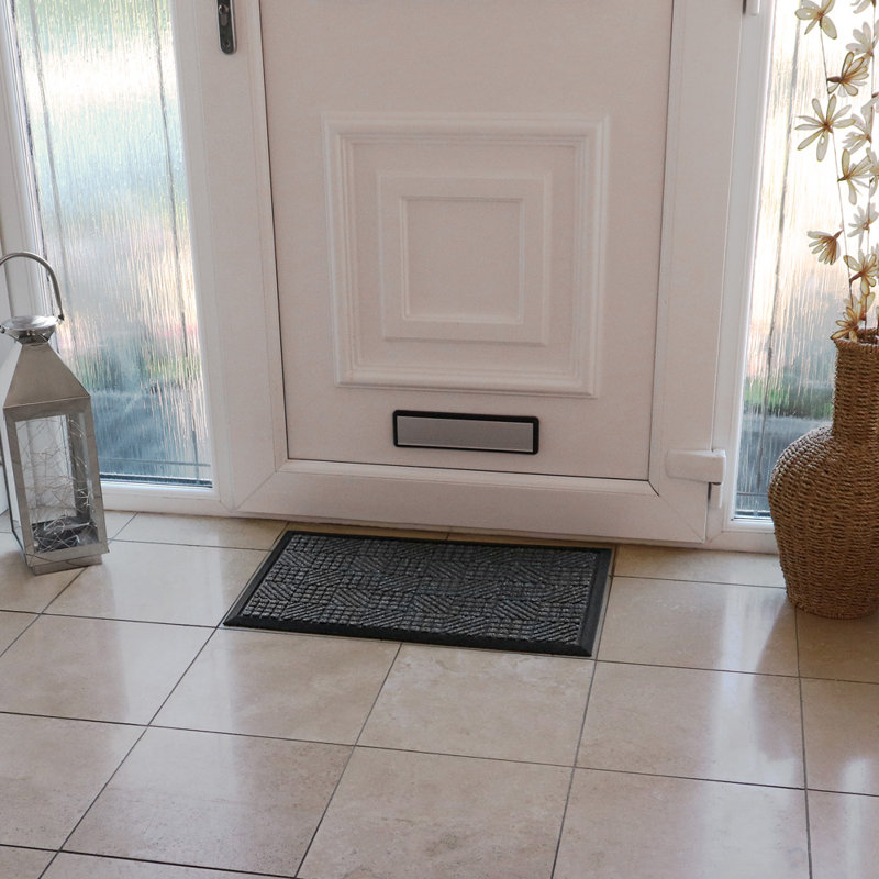 Non-Slip Geometric Indoor Doormat, Charcoal