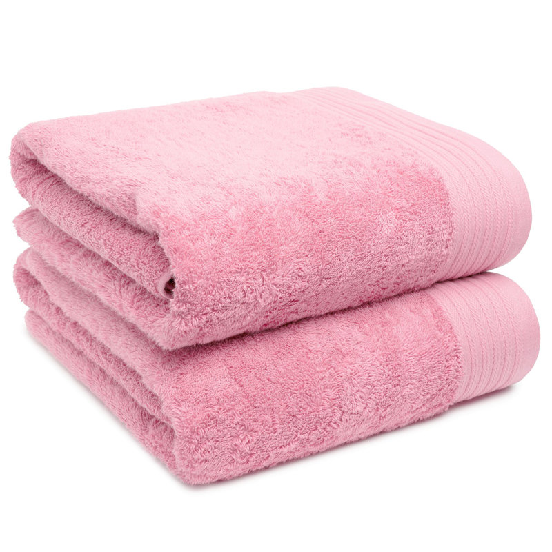 Lorena Midweight Bath Sheet, Pink Rose