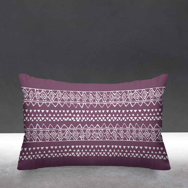 Titi Geometric Outdoor Reversible Throw Pillow, Purple