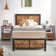 Kempst Platform Bed Frame with Wooden Headboard, Heavy Duty Steel Slats Support, No Box Spring Needed