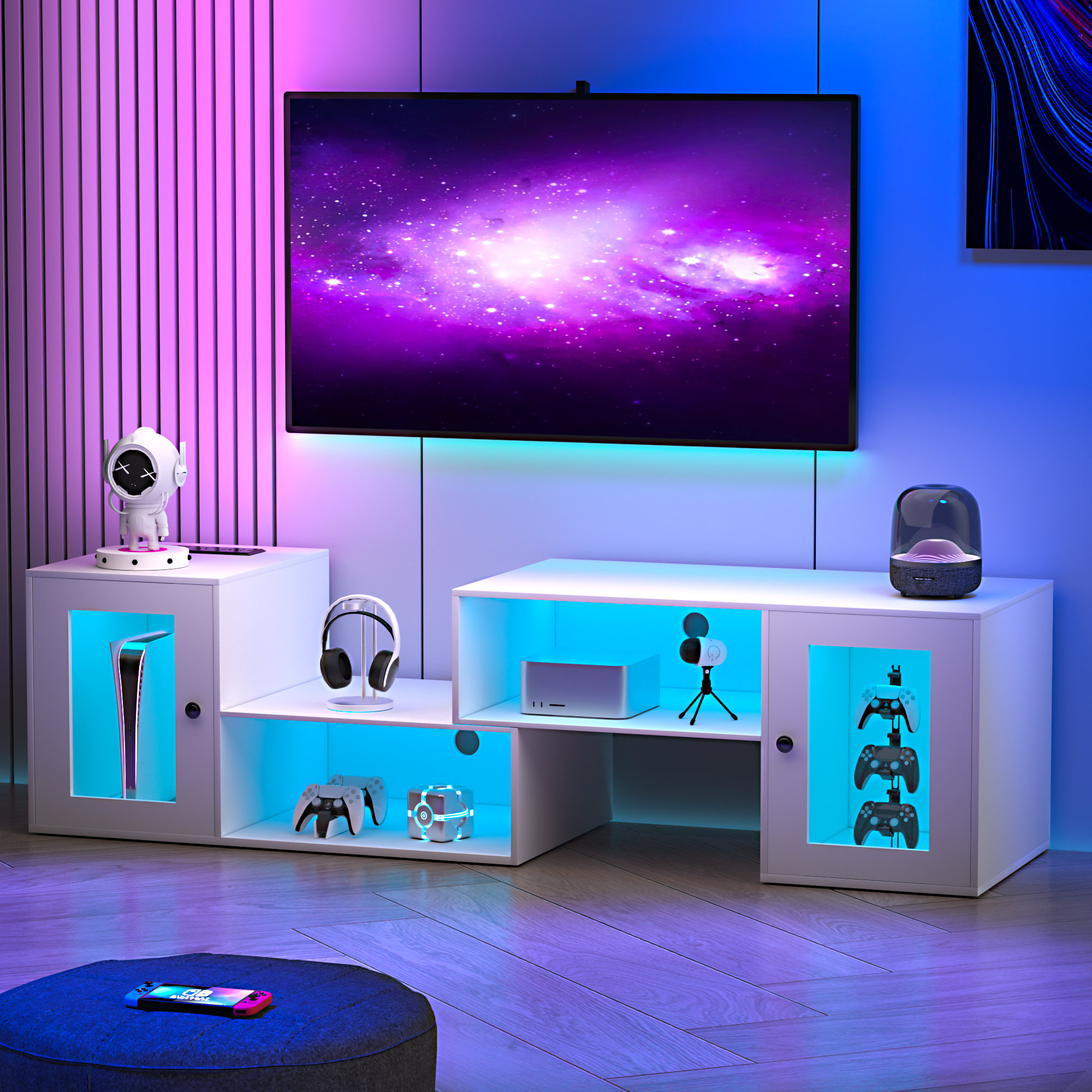 Ebern Designs Mauna TV Stand For 65 Inch TV With Power Outlets LED 