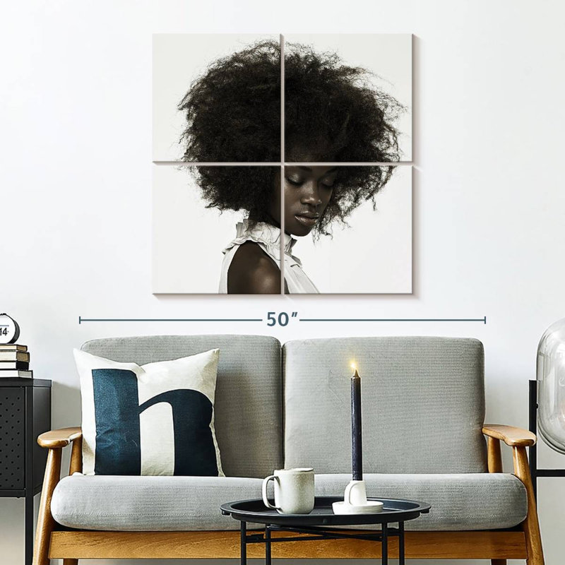 Leisha, femme aux cheveux bouclés, H 32 po x l 32 po
