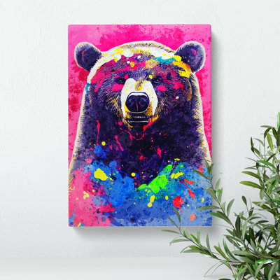 Splashed Bear No.2 Abstract - Wrapped Canvas